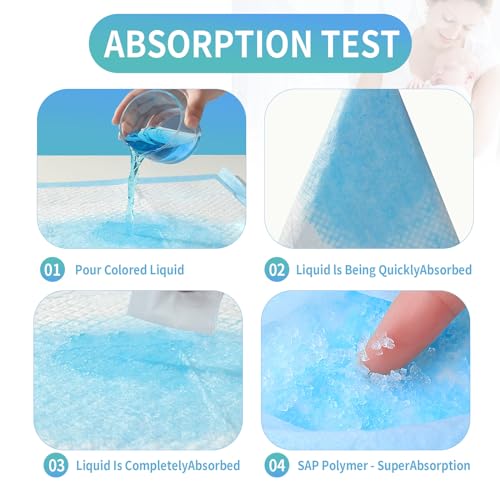 Disposable Urine Pads, Pack of 100. Baby Diaper Changing Pads with Absorbent and Leak-Proof Features. Breathable and Protective Bed Liners. Expand Size: 43cm*33cm