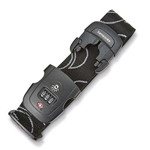 Samsonite Luggage Strap, Black, Combination Lock, Luggage Strap