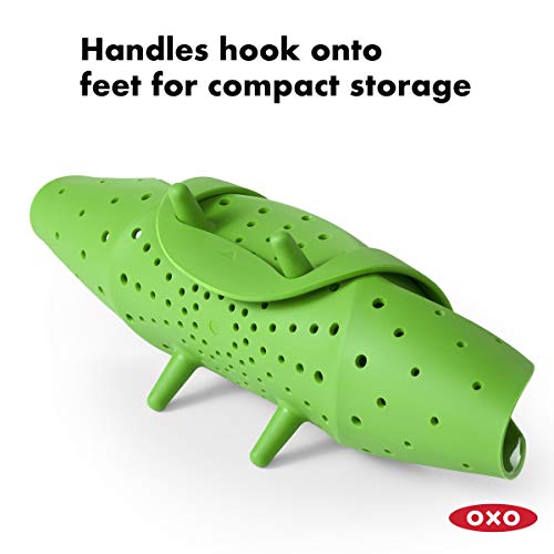 OXO 1142380 Good Grips Silicone Steamer, Green Medium