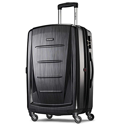 Samsonite Unisex-Adult Winfield 2 Hardside Luggage with Spinner Wheels, Brushed Anthracite, Checked-Medium 24-Inch, Winfield 2 Hardside Luggage with Spinner Wheels