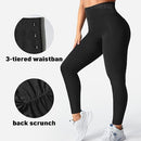 YEOREO Amplify Women's Seamless Scrunch Legging Workout Leggings for Women Butt Lift Tights Gym High Waist Yoga Pant, 0 Black Marl, Medium