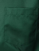 ZEROYAA Men's Urban Stylish Casual Business Slim Fit Long Sleeve Button Up Dress Shirt with Pocket, Dark Green, Small
