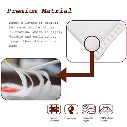 3D Airclean Dust Bags Replacement for Miele FJM Vacuum Compact C2 Compact C1 Complete C1 S241 S290 S300i S500 S700 S4 S6 Series with Motor Protection Filters and AirClean Filters