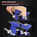 Heavy Duty Bench Vise 4.5 Inch: Table Clamp Woodworking Vice Press Drill Tools Workbench Wood Metal Pipe Work Shop Block Swivel Slide Cross Welding Machine Kit Milling Grip Precision Magnetic Jaw Pad