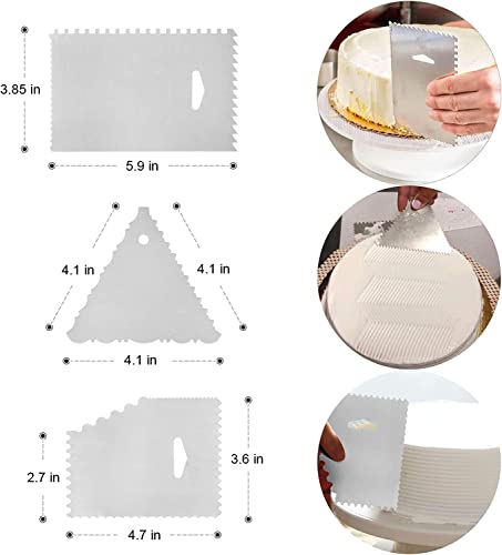 35 Pcs Cake Decorating Kit Supplies, 12 Inch Cake Turntable, Baking Supplies Aluminium Alloy Revolving Cake Stand, 2 Icing Spatula, 3 Icing Smoother, 24 Piping Tips, 2 Pastry Bag, Frosting Tool