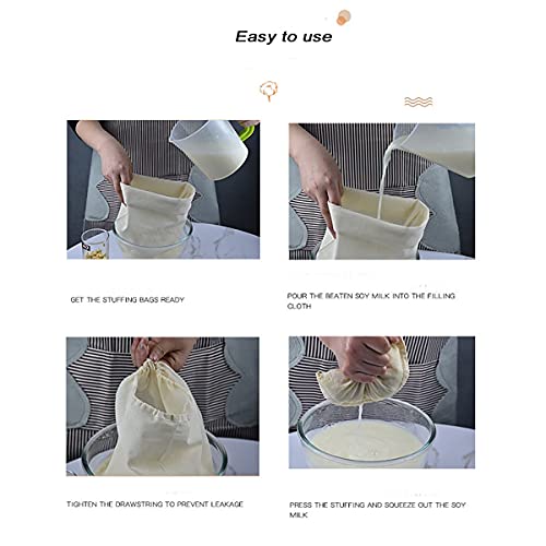 Nut Milk Bags(2 PCS),Cotton Cheesecloth Bags for Straining,Yogurt/Coffee/Tea Strainer,Reusable Almond Milk,Oat Milk,Juice,Cold Brew Coffee,Food Grade,Reusable Washable Strainer (Large 12"x18")