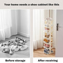 Shoe Rack 9 Tiers Tall Shoe Rack for Entryway 18-20 Pairs Shoe and Boots Organizer Storage Shelf Space Saving Large Shoe Tower Durable Black Metal Stackable Shoe Cabinet