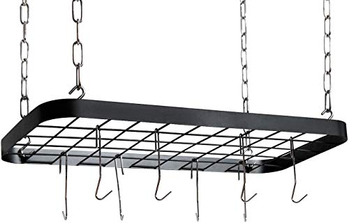 (Ceiling) - JackCubeDesign decorative kitchen ceiling- mount pot pan rack/hanger/storage organiser with 8 hooks - MK397B