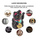 4 Inch Lucky Fortune Cat Maneki Neko, Lucky Cat Decor Hand Waving Welcoming Cat for Home Desk Ornament Gift Giving, Feng Shui Business Ornament Home Decor (Black)