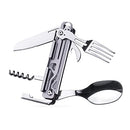 RAXCO Pocket Utensils Folding Cutlery Camping Knife,5-in-1 Detachable Spoon Set for Outdoor Travel Hiking