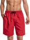 TSLA Men's Swim Trunks, Quick Dry Beach Swimming Board Shorts, Bathing Suits with Inner Mesh Lining and Pockets MSB17-RED Large