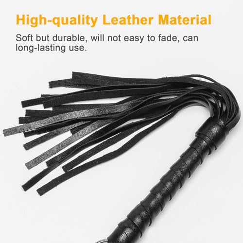 Zhichengbosi Horse whips Crop, Horse Crop with Faux Leather, Equestrian Riding Crops for Horses, Black Horse Whips for Show and Riding (Black, 30)