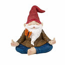 Large Meditating Zen Garden Gnome Statue Figurine - Middle Finger Angry Namaste, Nomb Statue Decor Ornament for Flowers Lawn, Patio & Yard Art, Sculpture 9.5" Tall (Naughty Meditating)