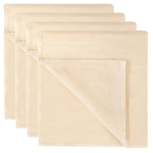 4 Pcs Cheesecloth for Cooking 50x50 cm Muslin Cloths Reusable Cheese Cloths Unbleached Washable Cotton Cheese Clothes Ultra Fine Weave Fabric Filter for Straining, Cooking, Baking