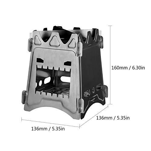 Flatpack Stainless Steel Wood Stove- Lightweight, Durable, Multi-Fuel, Portable & Foldable for Camping, Backpacking, Hiking, and Bushcraft Survival