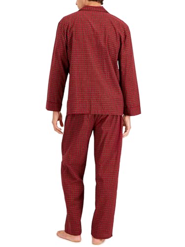 Hanes Woven Plain-Weave Pajama Set, Red Plaid, X-Large