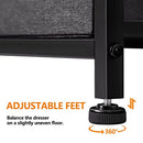 Luxsuite Chest of 9 Drawers Tower Dresser Tallboy Storage Cabinet Closet Organizer Unit Fabric Bin Wood Top Black Bedroom Living Room