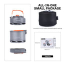 Fire-Maple Feast Heat Exchanger Set | Compact Camping Cookware Kit | Nested Design | Contain with a Pot, Kettle and Non-Stick Frypan | Ideal for Fishing, Picnic and Camp use