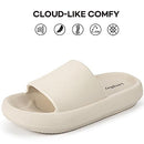 LongBay Cloud Slides for Women and Men, Comfy Pillow Slipper Shower Sandals Shoes with Arch Support for Pool Beach Home Indoor Outdoor Use, 10.5-11.5women/9-10men, Beige