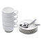 Aozita Espresso Cups and Saucers with Espresso Spoons, Stackable Espresso Mugs,12-Piece 2.5-Ounce Demitasse Cups (Protective Packaging)