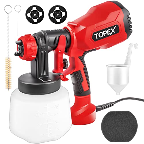 TOPEX 400W Handhold Electric Paint Sprayer Gun 1000ml High Power Portable Spray-Gun Kit Painting Spray Tool for Car, Furniture, Cabinet, Fence, Painting