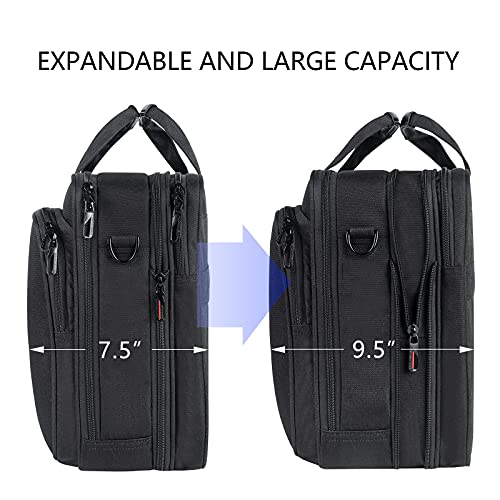 VANKEAN Laptop Bag Laptop Briefcase Fits Up to 18 Inch Laptops XXL Water-Repellent Gaming Computer Bag Messenger Shoulder Bag for Men and Women Expandable Capacity for Travel/Business/School- Black