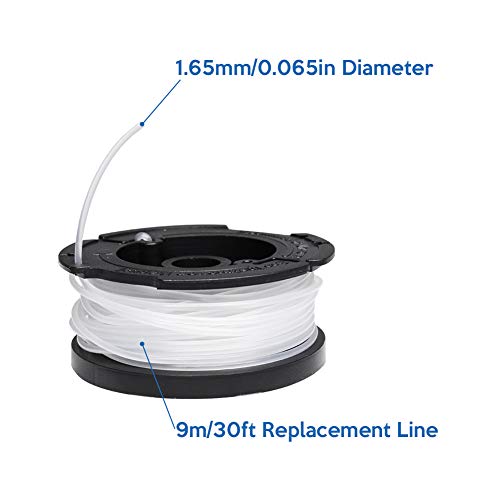 ValueHall Replacement Spool 0.065” Line String Trimmer Spool Replacement 30ft for Black and Decker GH900 GH600 AF-100-3ZP V7C05 (3 Spools, 1 Cap, 1 Spring)