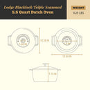 Lodge Blacklock Dutch Oven 5.5 Quart Cast Iron Dutch Oven, Black, BL02DO