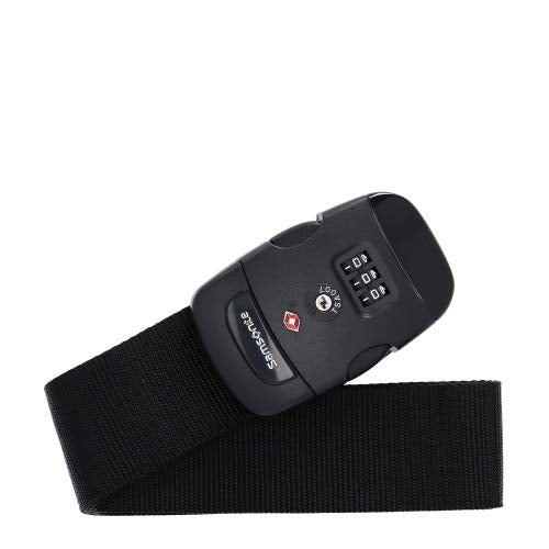 SAMSONITE Global Travel Accessories - Luggage Strap with Lock Luggage Strap, Black, 190 Centimeters, with Integrated 3-Digit TSA Combination Lock