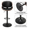 Giantex Set of 2 Bar Stools, PU Leather Adjustable Barstools, Swivel Bar Stool Chair, Dining Chairs Kitchen Counter Height Barstool with 360 Degree Swivel Seat, Curved Footrest and Large Iron Base