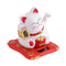 Lucky Cat, Solar Powered Cute Waving Cat, Maneki Neko Waving Arm for Fortune Money and Good Luck, Fengshui Lucky Cat Swinging Arm for Home Display/Car Decor(White)