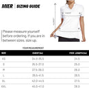 MIER Women's Golf Polo Shirts Collarless SPF 50+ Short Sleeve Athletic Tennis Badminton T Shirts Moisture Wicking Professional Horse Riding Tops White XXL