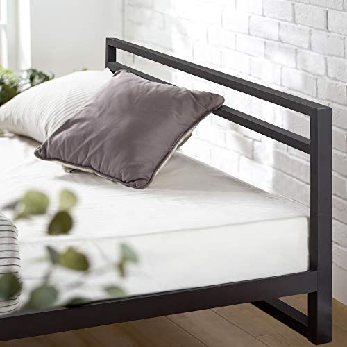 Zinus Trisha Queen Bed Frame Base with Headboard 18cm Steel - Heavy Duty Metal Frame Furniture - Black