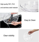 FYY 2 Tier Lazy Susan Turntable Cabinet Organizer Spice Storage Rack, Rotating Kitchen Cupboard Organiser, Storage Rack for Kitchen, Fridge and Bathroom, Makeup Holder Cosmetic Storage Rack Clear