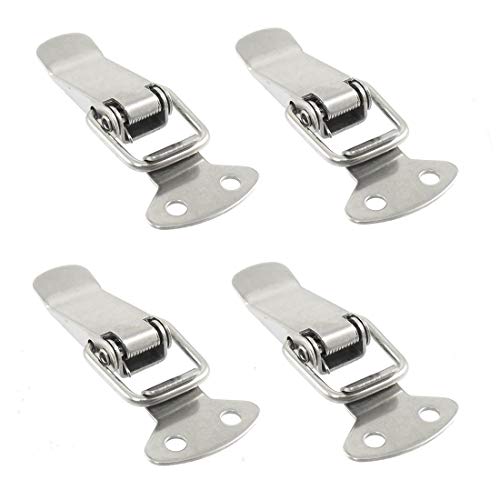 [ 4 Pieces ] 304 Stainless Steel Spring Toggle with Lock Hole and Without Lock Hole Toggle Latch (58mm Length, no Lock Hole)