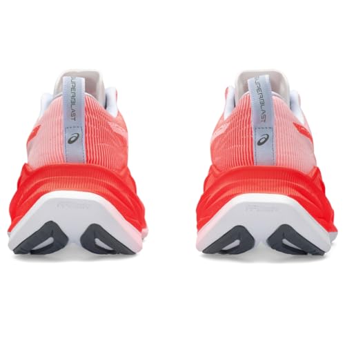 ASICS Unisex SUPERBLAST Running Shoes, White/Sunrise Red, 5.5 Wide Women/4 Men