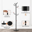 Tangkula Coat Rack Freestanding, Heavy Duty Metal Coat Tree with 8 Hooks, Coat Hanger Stand with 13-inch Enlarged Base, Standing Hall Tree, Home Entryway Hat Jacket Hanger for Scarf, Bag, Umbrella