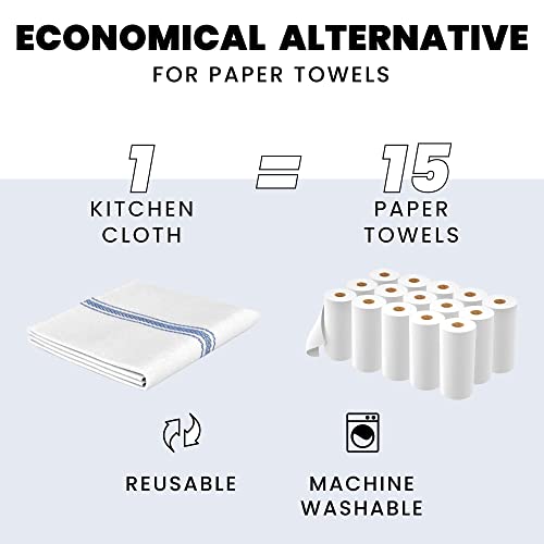 Zeppoli Classic Kitchen Towels 100% Natural Cotton Dish Towels 14 X 25 Inches Flour Sack Towels - Make Great Bar Towels