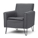 Simpli Home AXCCHR-24GR Warren Accent Chair with Hairpin Legs Armchairs, Slate Grey