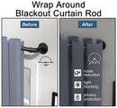 Black Curtain Rods for Windows 66 to 120, Outdoor Blackout Curtain Rod Set of 2, Wrap Around Industrial Heavy Duty Curtain Rods 2 Pack, 1 Inch Drapery Rods, Rustic Pipe Curtain Rod 72-144 Inch