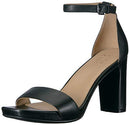 Naturalizer Womens Joy Ankle Strap Heeled Dress Sandal, Black Leather, 7 US