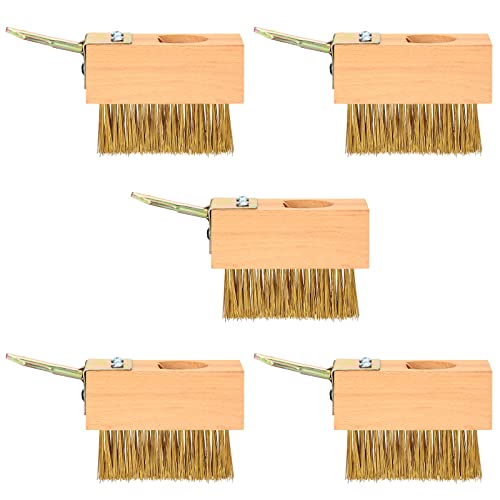 5 Pcs Moss Removal Deck Crevice Tool Grout Brush Cleaner Crevice Cleaning Tool Paver Cleaner Moss Remover Wire Brush with Scraper Patio Weed Brush Head for Outdoor Patio Pavement Sidewalk Driveway