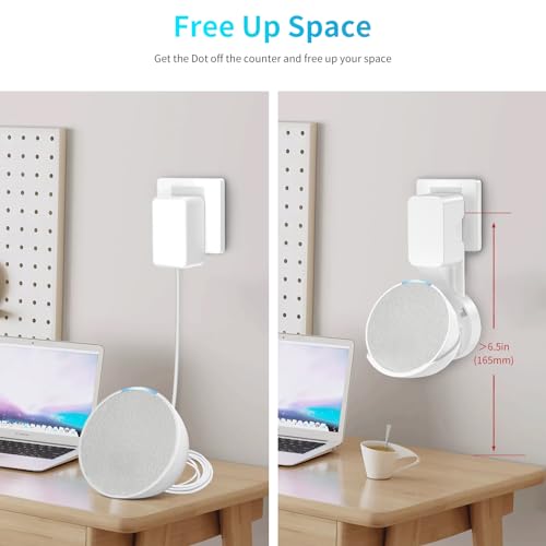 ZUOLACO Wall Mount Holder for Pop, Outlet Hanger stand for Pop, Built-in Cable Management, White