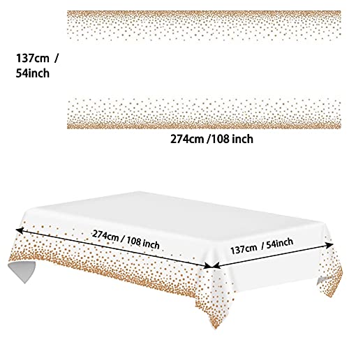 FYY 4 Pack Disposable Plastic Tablecloths, 54" X 108" Plastic Tablecloths for Indoor or Outdoor Tables Parties Christmas Picnic Birthdays and Weddings