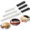 iDopick 3 Pack Angled Icing Spatulas Set Stainless Steel Kitchen Cake Decorating Frosting Spatula Pack of 3 (6 inch,8 inch and 10 inch) (Black)