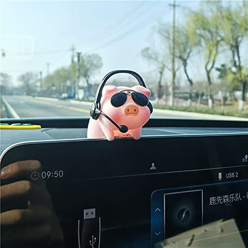 Car Rear View Mirror Pendant Lucky Piggy Hanging Ornament Auto Interior Decoration (Pilot)