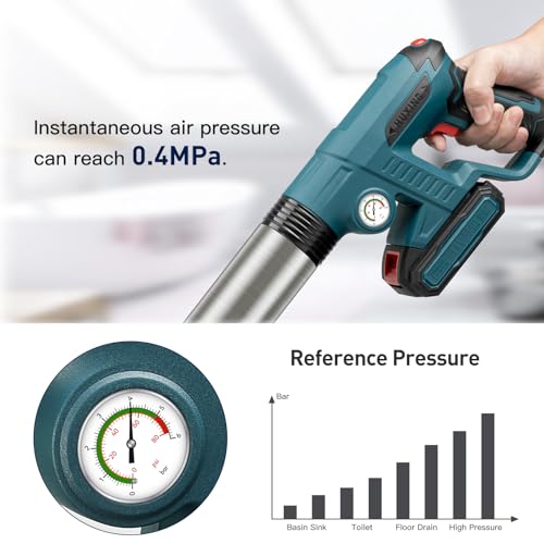 Aiment Toilet Plunger, Heavy Duty Drain Clog Blaster, Unclog Gun, Powerful Pneumatic Dredge Equipment, Electric High Pressure Plunger Applied to Toilet, Floor Drain, Sewer, Clogged Pipe