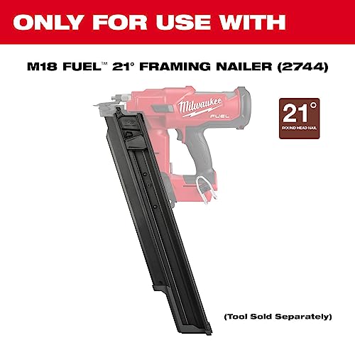 MILWAUKEE ELECTRIC TOOL 48-08-2744 M18 Fuel 21 Degree Framing Nailer Extended C