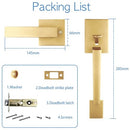Zciuyo Front Door Handle - Entry Door Lock Handle Set for Left or Right Handed Doors, Reversible Interior Exterior Single Cylinder Lower Half Adjustable Lever Bright Brass Non-Locking Gold