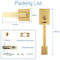 Zciuyo Front Door Handle - Entry Door Lock Handle Set for Left or Right Handed Doors, Reversible Interior Exterior Single Cylinder Lower Half Adjustable Lever Bright Brass Non-Locking Gold